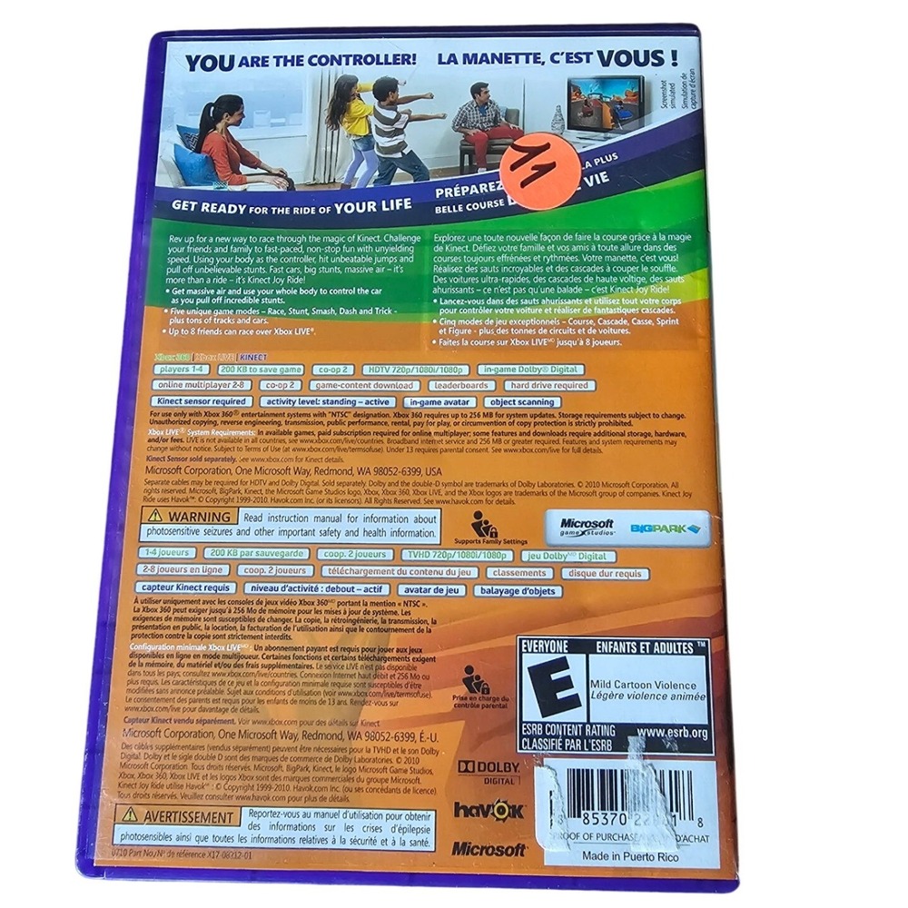 Kinect Joy Ride Microsoft Xbox 360 Racing Game CIB Complete Kinect Required - Picture 4 of 4